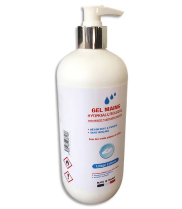 Image de Flacon pompe 500 ml gel hydro-alcoolique désinfectant pour les mains
