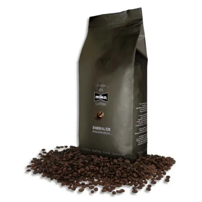 Image de MIKO CAFE Paquet de 1kg de café en grain Emeraude 80% d'Arabica et 20% de Robusta