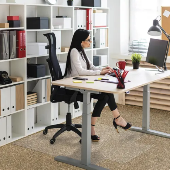 Image de FLOORTEX - Tapis protège-sol en PVC Transparent, pour moquette, format 120 x 90 cm, épaisseur 2 mm