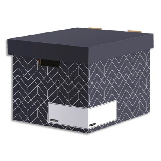 Image de BANKERS BOX Caisse archives HEAVY DUTY DESIGN. Montage manuel. Coloris Gris ardoise