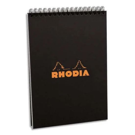 Image de RHODIA Bloc reliure intégrale en-tête couverture Noire n°16 format 14.8x21cm réglure 5x5