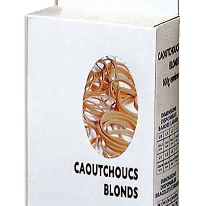 Image de WONDAY - Boîte distributrice de 100g d'élastique en caoutchouc blond étroit 100x1,8mm