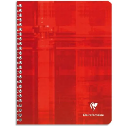 Image de CLAIREFONTAINE - Cahier reliure spirale 21x29,7 cm 100 pages petits carreaux papier 90g Coloris assortis