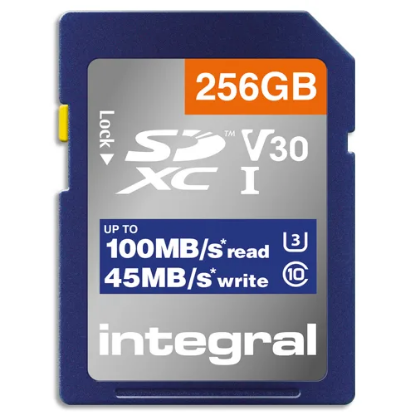 Image de INTEGRAL - Carte SDXC 256Go 4K INSDX256G-100V30