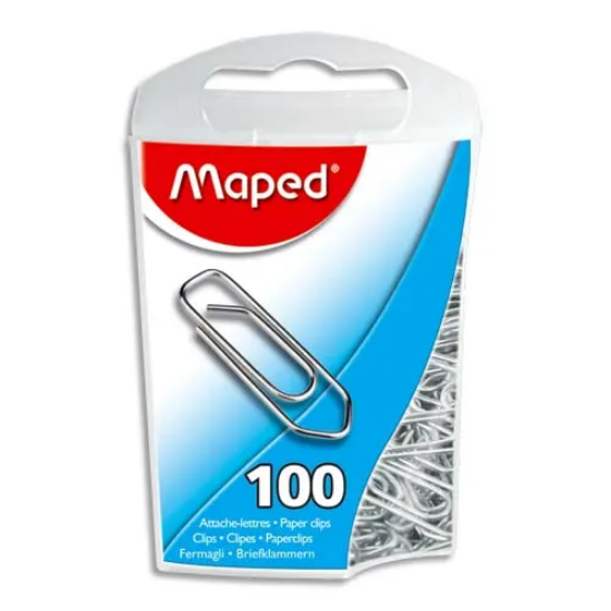 Image de MAPED - Boîte de 100 trombonnes en acier galvanisé 25mm