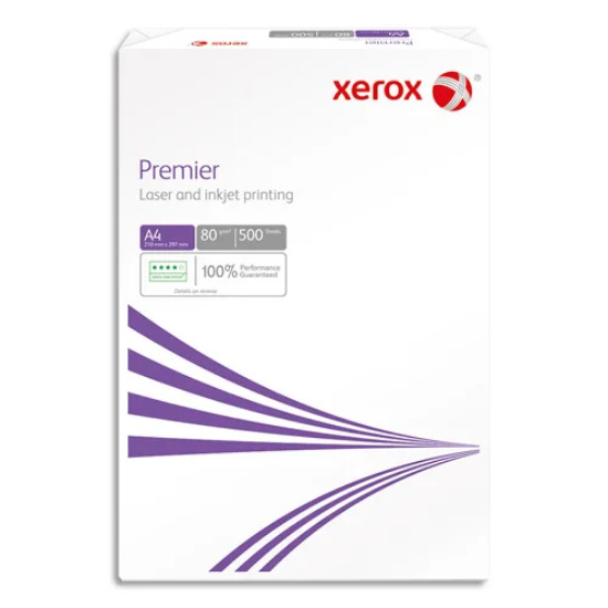 Image de XEROX - Lot de 5 Ramettes 500 feuilles papier très Blanc XEROX PREMIER A4 80G CIE 161
