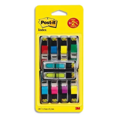 Image de POST-IT - Pack de 8 x 35 marque-pages étroits coloris assortis et 2 x 24 marque-pages flèches offerts