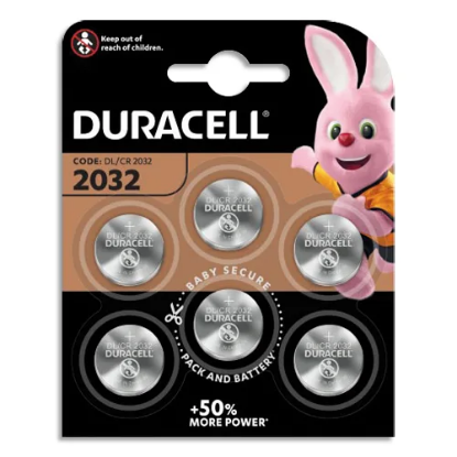 Image de DURACELL - Piles boutons lithium spéciales 2032 3V, lot de 6 (DL2032/CR2032) porte-clés, balances, médical