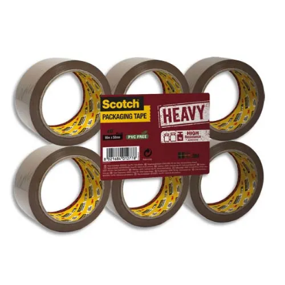 Image de SCOTCH - Adhésif d'emballage Heavy en polypropylène 57 microns - H50 mm x L66 mètres Havane BP975