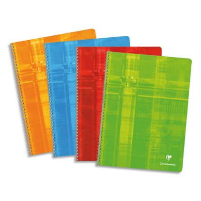 Image de CLAIREFONTAINE - Cahier spiralé 180 pages Seyès 24x32. Couverture carte