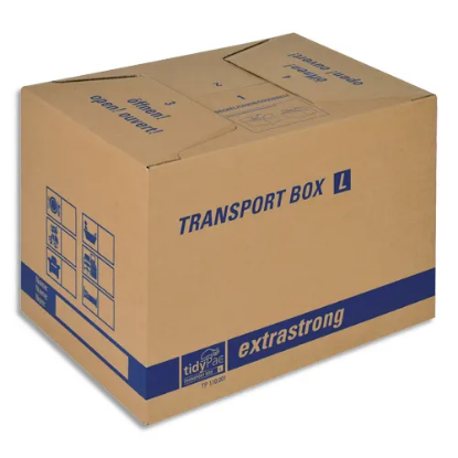 Image de TIDYPAC - Carton de déménagement double cannelure format L - Dimensions : L50 x H35 x P35,5 cm brun