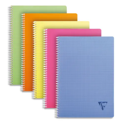 Image de CLAIREFONTAINE - Cahier Linicolor spirale polypropylène 100 pages 5x5 format 21x29,7cm. Coloris assortis