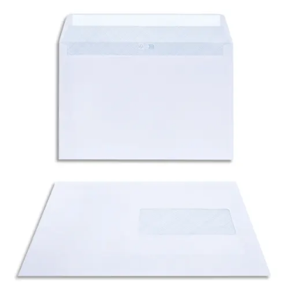 Image de BONG - Boîte de 200 enveloppes C5 162x229mm Blanc 80g auto-adhésive