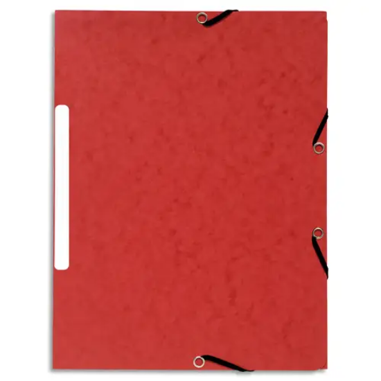 Image de EXACOMPTA - Chemise 3 rabats et élastique carte marbrée recyclée 4/10e 355gr.Format 24x32cm.Coloris Rouge