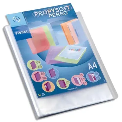 Image de VIQUEL - Protège-documents personnalisable 40 vues, 20 pochettes PROPYSOFT incolore
